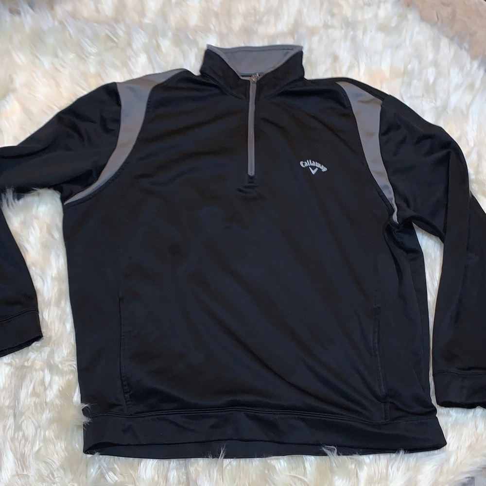 Callaway Black and Gray Quarter-Zip Lightweight Golf Pullover